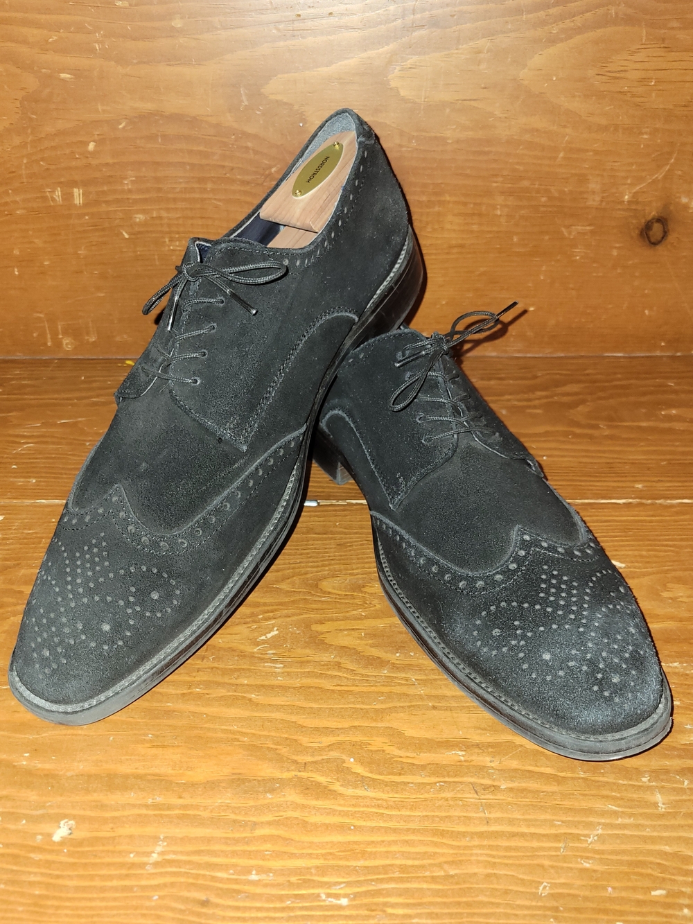 Joseph Abboud Black Suede Wingtip Oxford